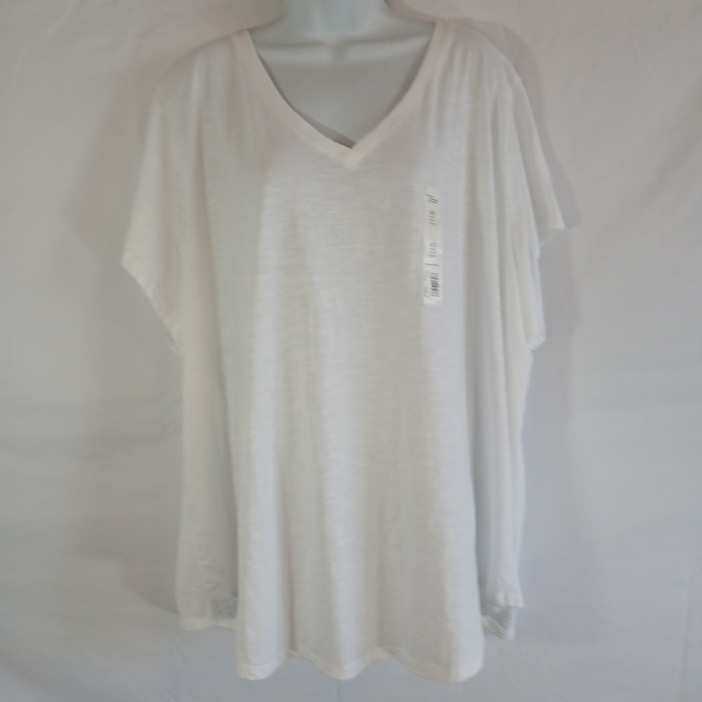 Sonoma women‎ Everyday T Shirt White Crew Neck Sz 4X Casual Travel Cabin Beach